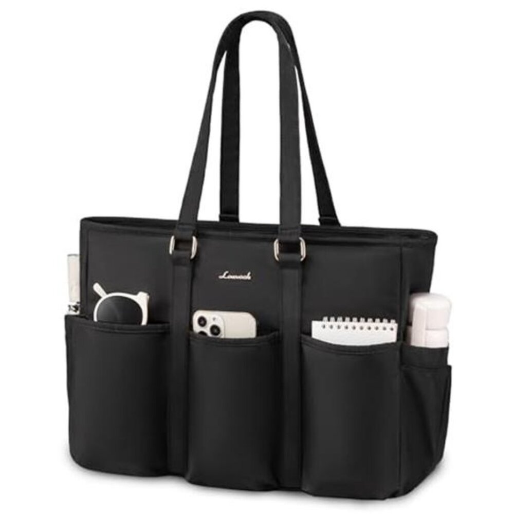 Laptop Tote Bag for Women Work, Teacher Tote Bag Nurse Bag With Large Cup Holder